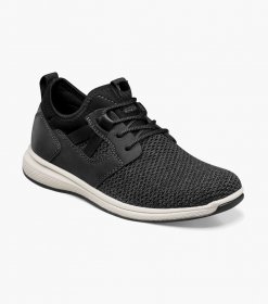 Florsheim Great Lakes Jr. Boys Knit Plain Toe Sneaker - Black