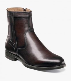 Florsheim Midtown Plain Toe Zipper Boot - Brown