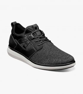 Florsheim Venture Knit Plain Toe Lace Up Sneaker - Black